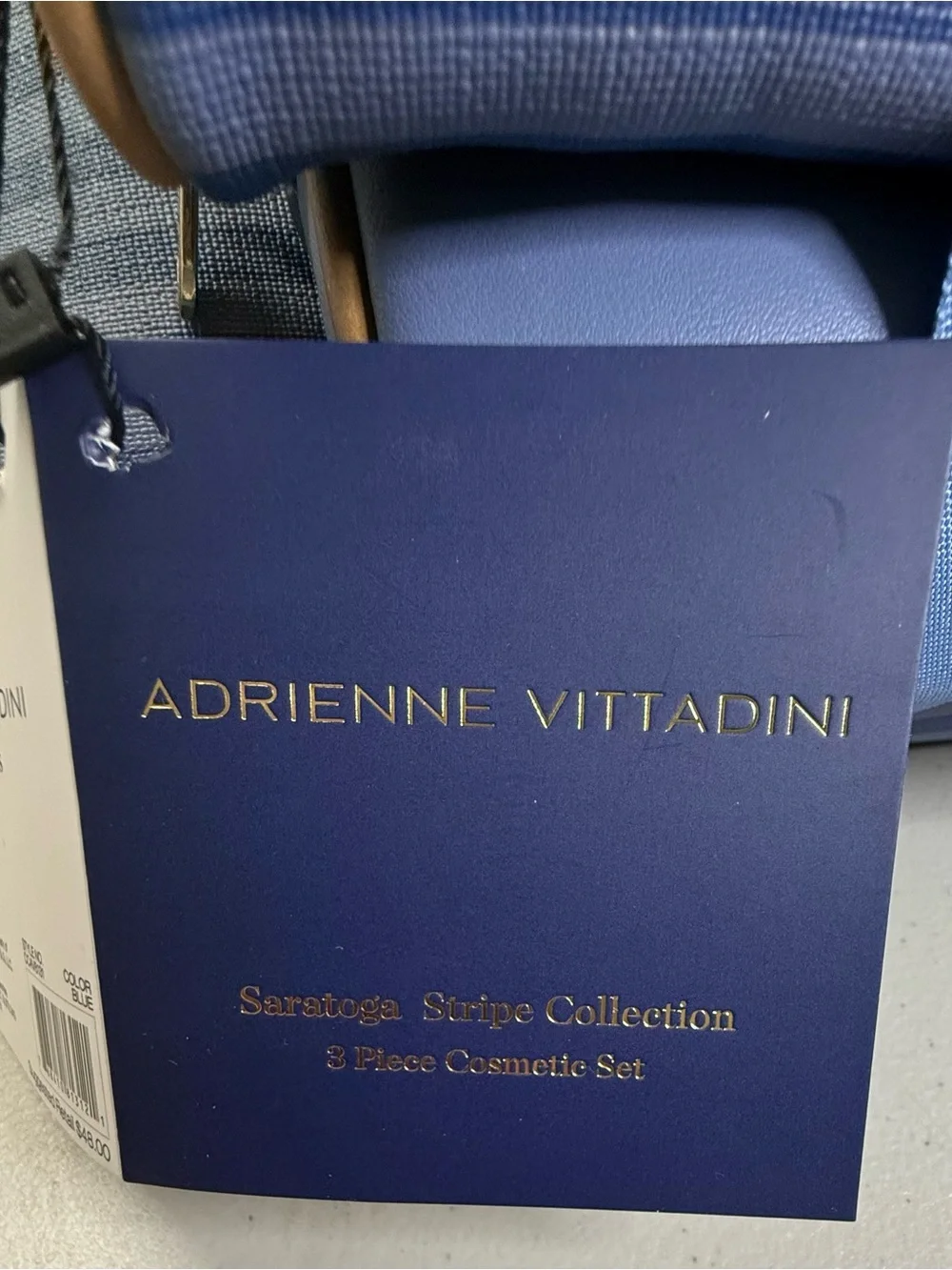 Adrienne Vittadini#Blue Striped#Cosmetic